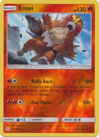 Cosmic Eclipse Entei #28/236 reverse holo
